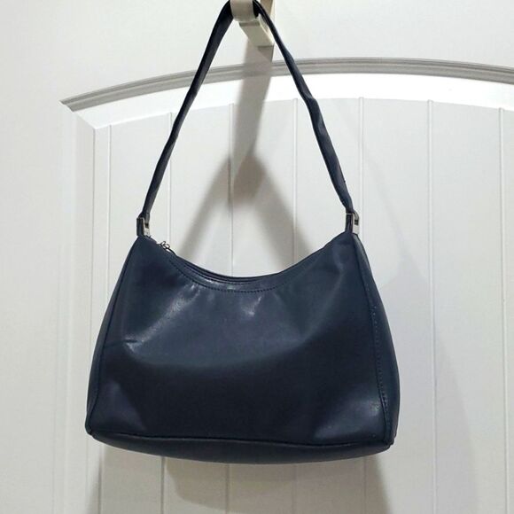 Kim Rogers Navy Leather Shoulder Bag Like New Condition - Picture 2 of 9